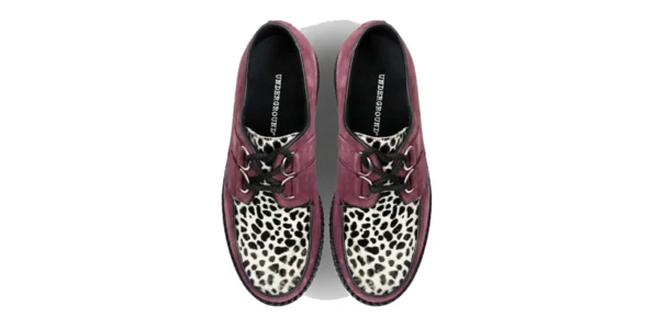 UM-C010 SUEDE PONY BURGUNDY BLACK&WHITE LEO_5