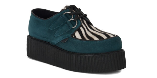 UM-D010 SUEDE PONY TEAL BLACK&WHITE ZEBRA_2