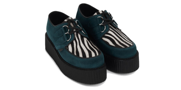 UM-D010 SUEDE PONY TEAL BLACK&WHITE ZEBRA_4