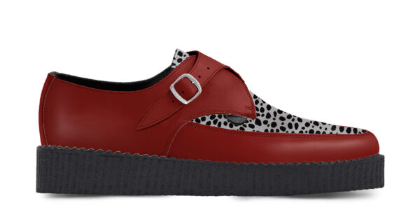 RED LEATHER AND LEOPARD CREEPER