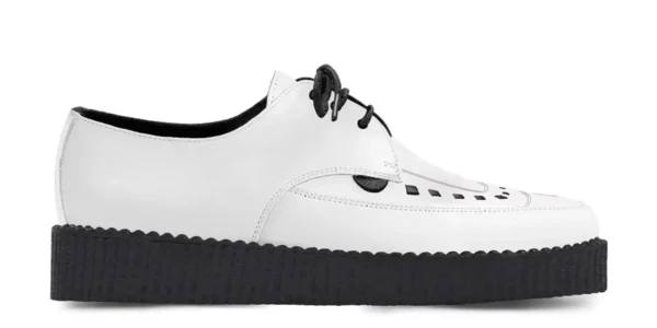 WHITE LEATHER CREEPERS SHOES