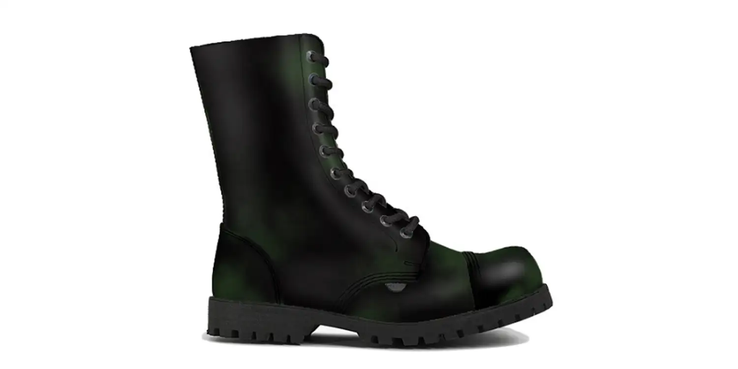 GREEN LEATHER STEEL TOE BOOT