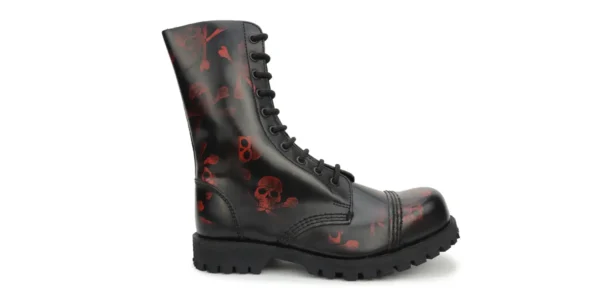 UR-7703 RUB OFF LEATHER RED&BLACK SKULL_1