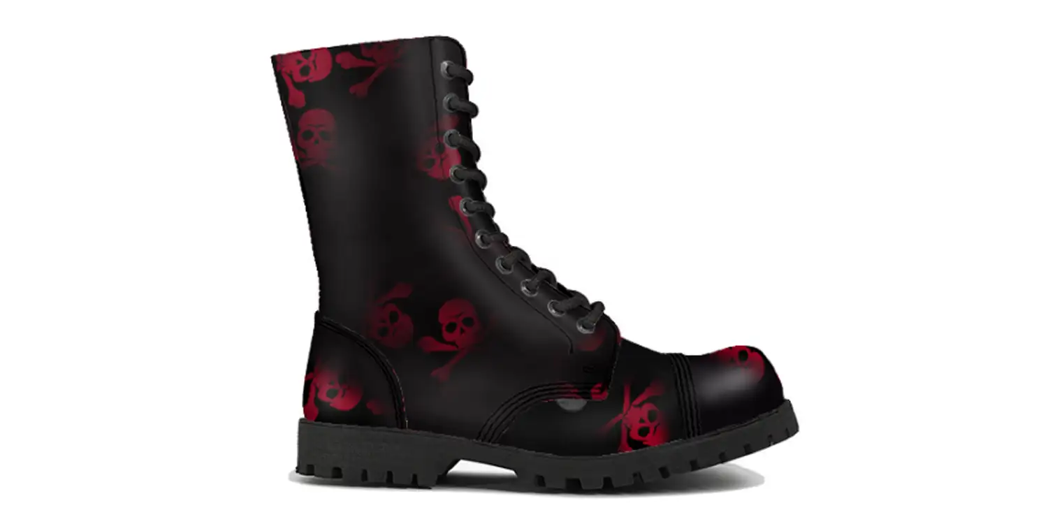 SKULL LEATHER STEEL TOE BOOT