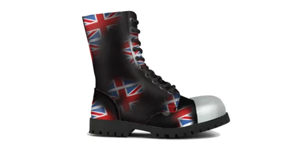 union jack steel toe boot