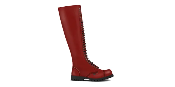 30 Eyelet Red Leather Boots