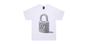 HALFMOON T SHIRT - LARGE RABBIT PADLOCK - WHITE
