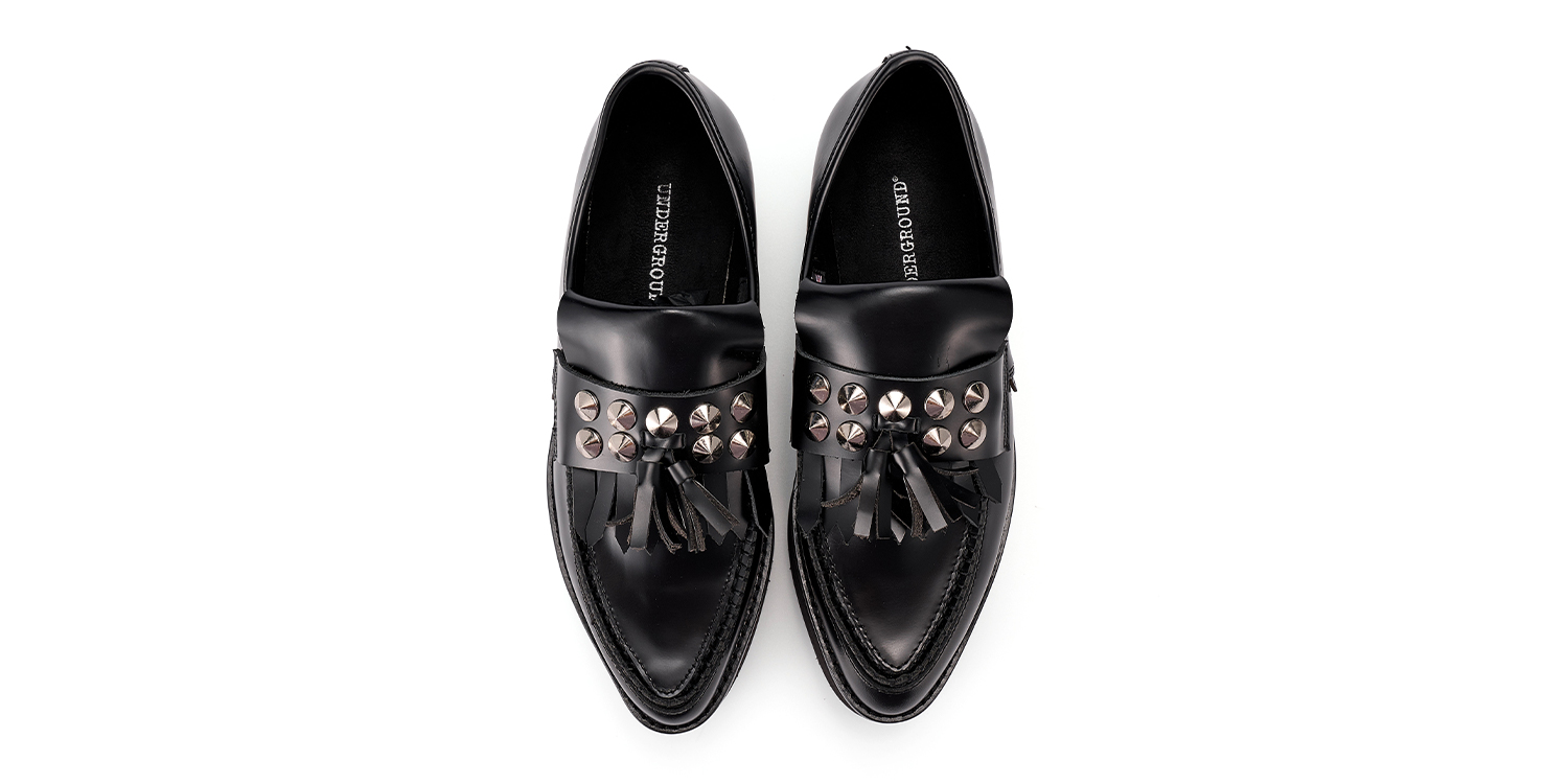 RM-P097 LEATHER STUD BLACK SILVER_5