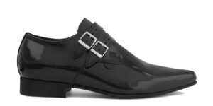 BLACK PATENT BUCKLE WINKLEPICKER - HOWARD - SHOE