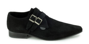 BLACK SUEDE BUCKLE WINKLEPICKER - HOWARD - SHOE
