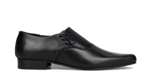 WINKLEPICKERS - HENRY - SIDE LACE UP SHOE - BLACK GRAIN LEATHER