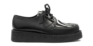 LEATHER AND ZEBRA PRINT CREEPER SHOE - SINGLE SOLE - WULFRUN