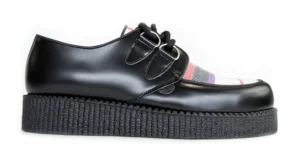 LEATHER AND RED TARTAN CREEPER - SINGLE SOLE - WULFRUN
