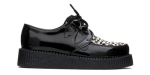 PATENT LEATHER AND LEOPARD PRINT CREEPER - SINGLE SOLE - WULFRUN