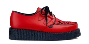 RED LEATHER CREEPER SHOE - SINGLE SOLE - WULFRUN