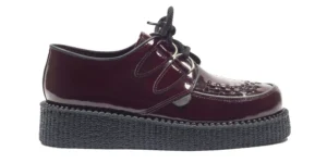 BURGUNDY PATENT CREEPER SHOE – SINGLE SOLE – WULFRUN