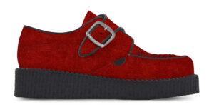 RED SUEDE BUCKLE CREEPER – SINGLE SOLE – KING TUT