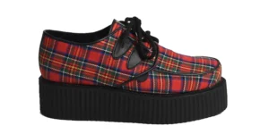 STEWART RED TARTAN CREEPER SHOE - DOUBLE SOLE - WULFRUN