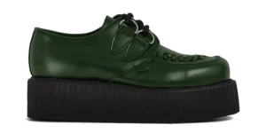 GREEN LEATHER DOUBLE SOLE CREEPER - WULFRUN