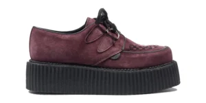 BURGUNDY SUEDE DOUBLE SOLE CREEPER - WULFRUN