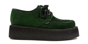 GREEN SUEDE DOUBLE SOLE CREEPER - WULFRUN