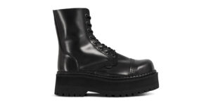 8 EYELET STEEL TOE CAP BOOTS - STORMER - BLACK LEATHER - TRIPLE SOLE