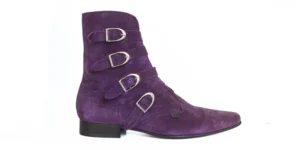 PURPLE SUEDE PIKE BOOT - PECK - PLAIN BUCKLE - WINKLEPICKER