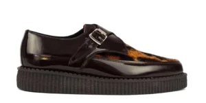 PATENT AND LEOPARD PRINT CREEPER SHOE - SINGLE SOLE - APOLLO