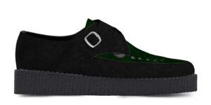BLACK SUEDE AND GREEN SUEDE CREEPER SHOE – SINGLE SOLE – APOLLO