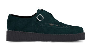 TEAL SUEDE BUCKLE CREEPER SHOE – SINGLE SOLE – APOLLO