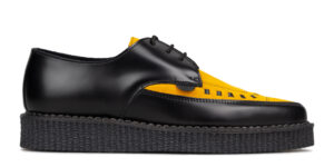 BLACK AND MUSTARD CREEPER SHOES - BARFLY - SINGLE SOLE