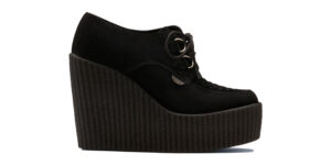 ORIGINAL WULFRUN CREEPER  - BLACK SUEDE- WEDGE PLATFORM