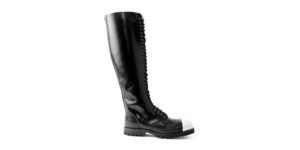 PARA 30 EYELET EXTERNAL STEEL CAP BOOT – BLACK LEATHER – SINGLE SOLE