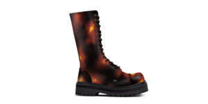 RANGER - 14 EYELET STEEL CAP BOOT - SUNBURST RUB-OFF LEATHER - DOUBLE SOLE