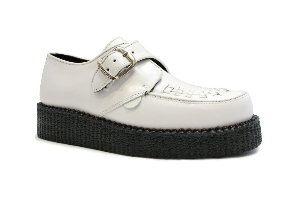 WHITE LEATHER CREEPER SHOE