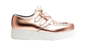 SPECIAL OFFER - ORIGINAL WULFRUN CREEPER – ROSE GOLD MIRROR LEATHER – WHITE SINGLE SOLE