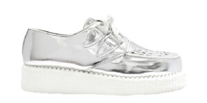 SPECIAL OFFER - ORIGINAL WULFRUN CREEPER – SILVER MIRROR LEATHER – WHITE SINGLE SOLE