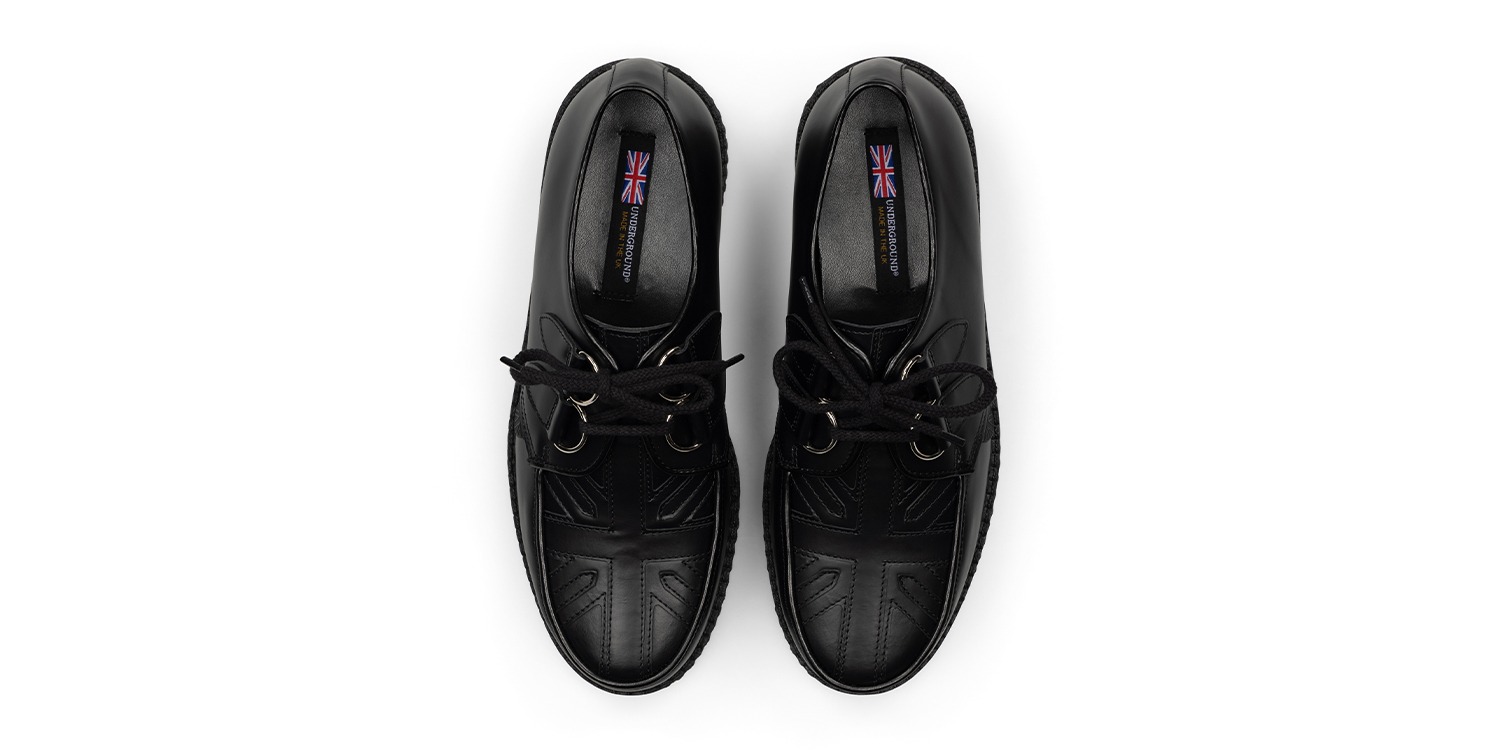 UK-C010 LEATHER UNION JACK BLACK BLACK_5