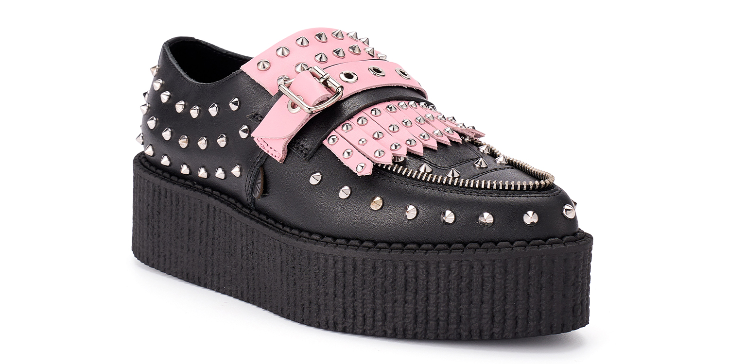 UM-PD104 GRAIN LEATHER BLACK PINK_2