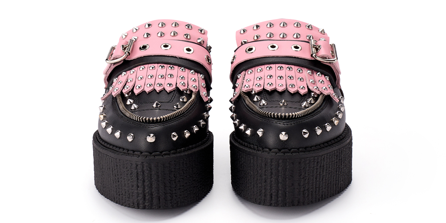 UM-PD104 GRAIN LEATHER BLACK PINK_3