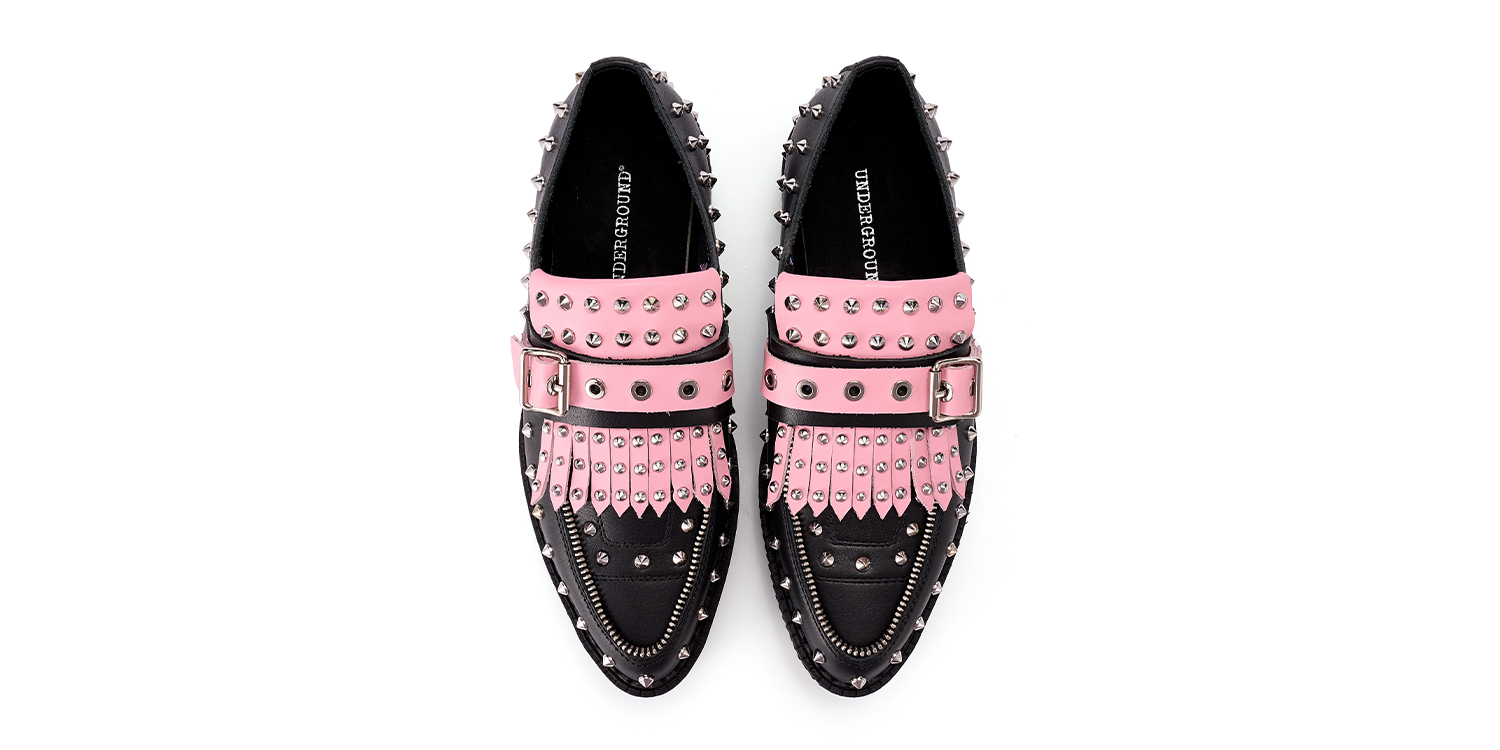 UM-PD104 GRAIN LEATHER BLACK PINK_5
